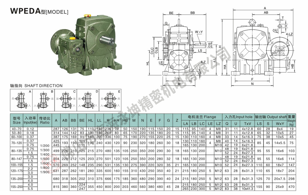 WPEDA蝸輪蝸桿減速機(jī)