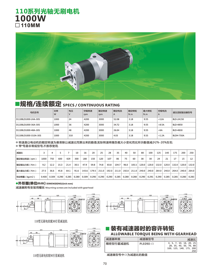 無(wú)刷電機(jī)配行星減速機(jī)